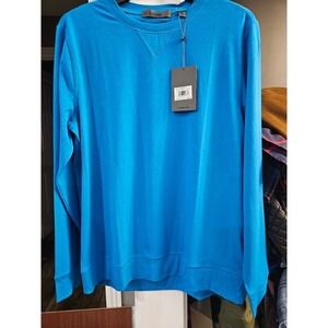 NWT G/FORE Mens Cotton Cashmere Crewneck Pullover Catalina Blue GMM000007 S